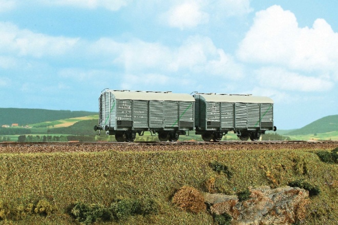 Set of 2 Wine transport cars type Mv with integrated wine barrels of S.A.N.A.S.<br /><a href='images/pictures/ACME/45051_900.jpg' target='_blank'>Full size image</a>